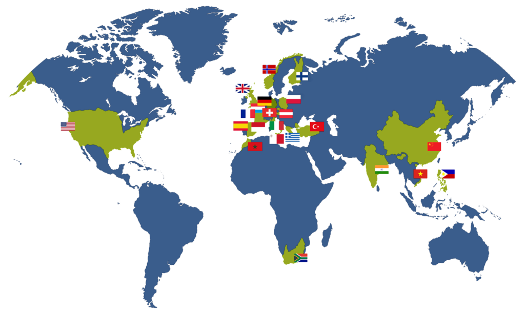 EPE Weltkarte - Energieprojekte für Kunden in aller Welt seit 1995